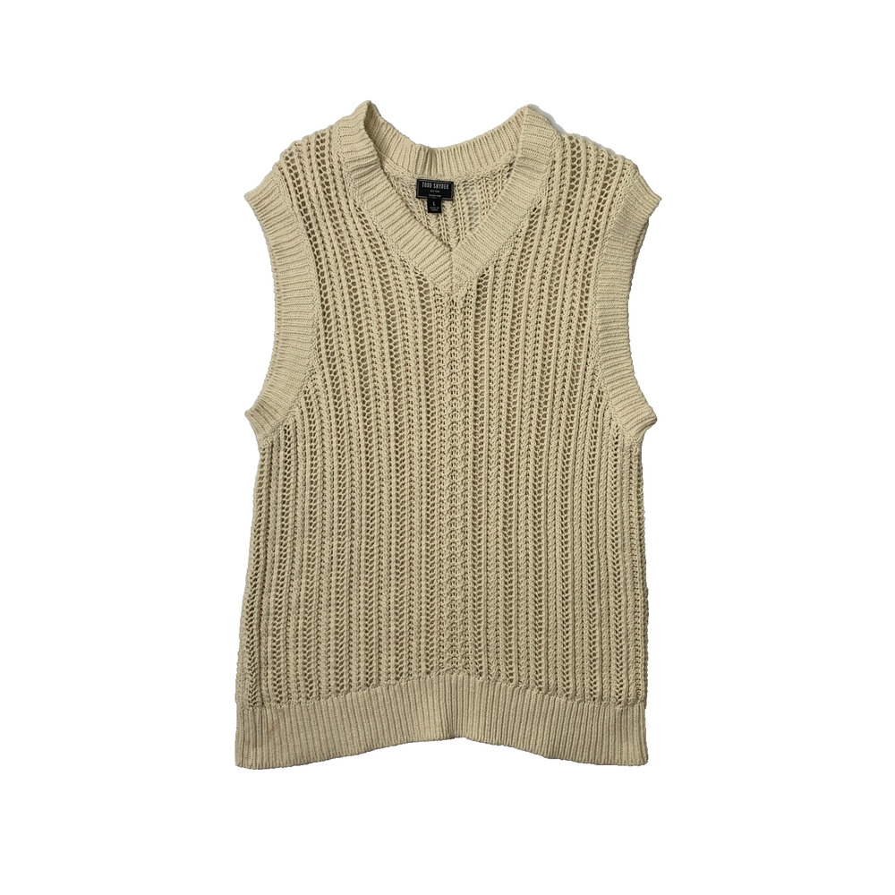 Todd Snyder Vest Mens L Large Slim Fitted Knit Open Stitch Cotton V Neck Sweater